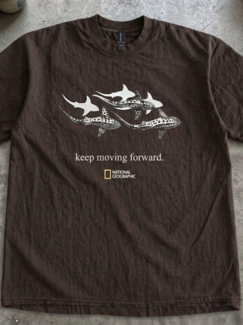Gildan National Geographic Short-Sleeve Tee with Shark Graphic unisex
